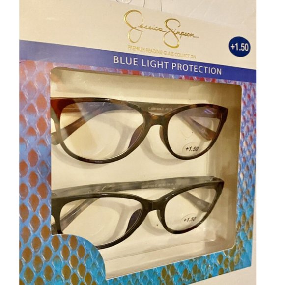 Set of 2 Jessica Simpson Reading Glasses with Blue Light Protection +1.50 - Picture 2 of 2